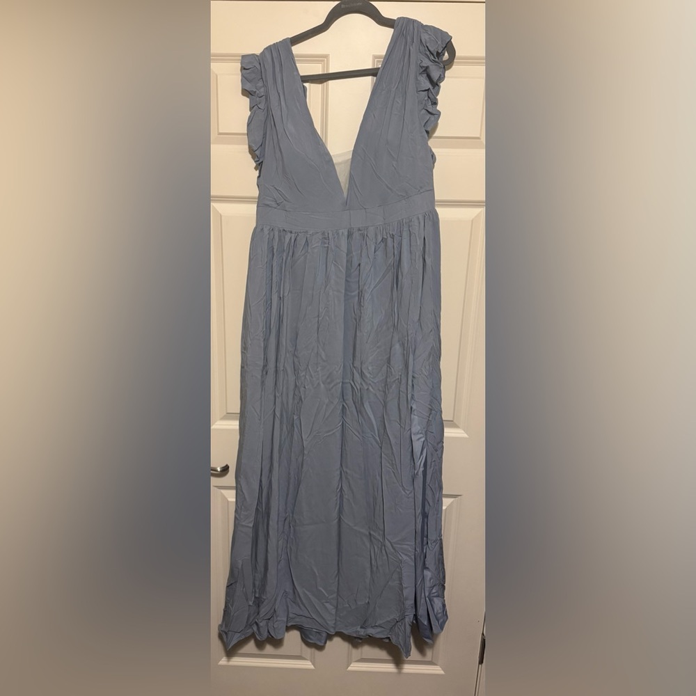 Elegant Blue Backless Dress